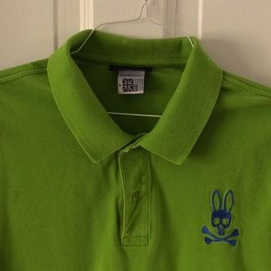Bright green polo shirt